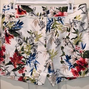 White floral shorts